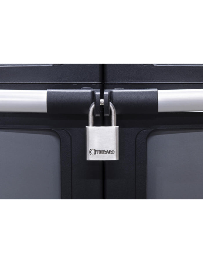 Lucchetto a chiave Rinox, 40 mm, acciaio inossidabile, esterno, arco in acciaio INOX, 4 chiavi - THIRARD