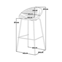 Rio - Set di 4 sgabelli da bar in PP senape stile moderno per interni di design giallo