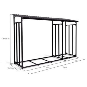 IDMarket - Riparo in acciaio zincato per tronchi L. 274 cm con copertura protettiva da 150 gr