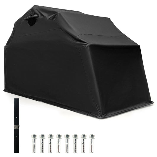 Riparo resistente per moto da esterno, Garage per moto impermeabile 342x137x193cm con copertura in tessuto oxford Nero-Accessori per veicoli