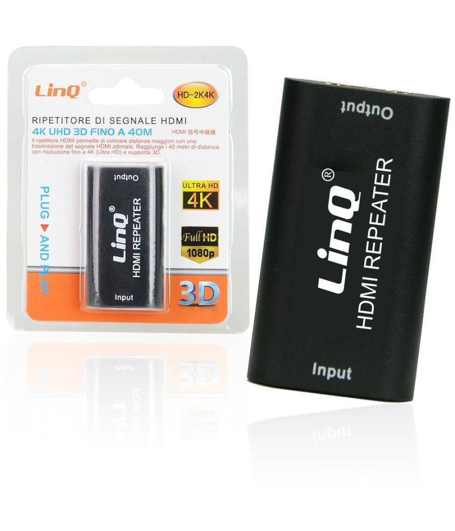 Ripetitore Extender Di Segnale Hdmi Video 4k Uhd 3d Fino A 40 Mt 1080p Hd-2k4k         