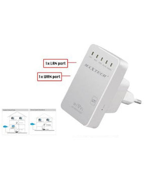 Ripetitore Segnale Wireless Wifi Amplificatore Range Extender Lan Maxtech Lv-wr02         