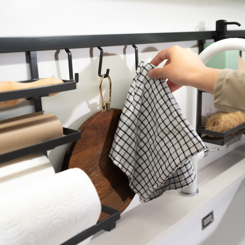 Ripiano per utensili cucina Titane, Grigio antracite, Acciaio.