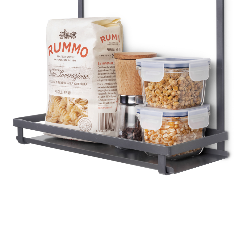 Ripiano per utensili cucina Titane, Grigio antracite, Acciaio.