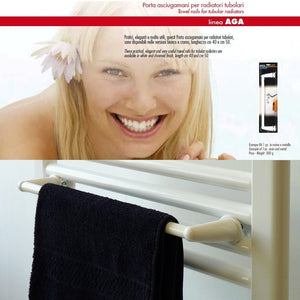 Pika' porta asciugamani 40 centimetri aga porta salviette per radiatori tubolari bianco