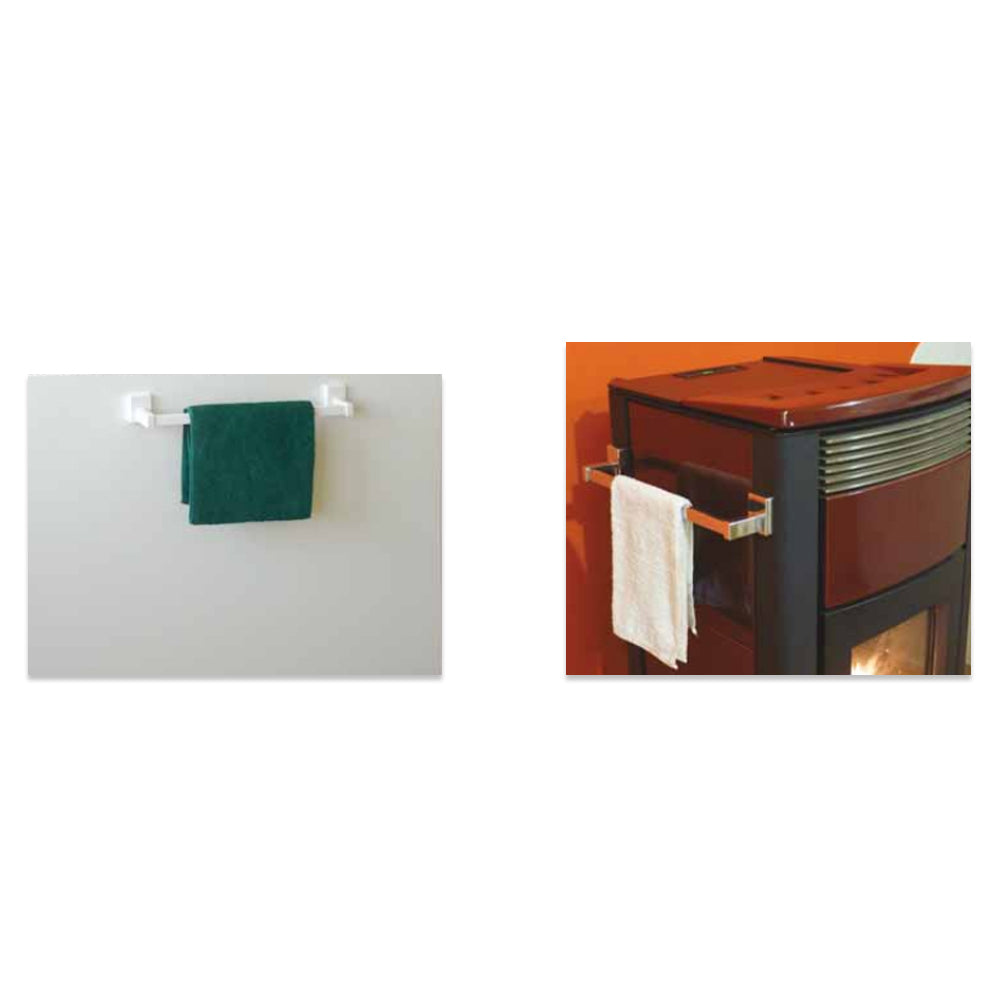 Pika' porta asciugamani 45 centimentri monica super magnete metallo bianco