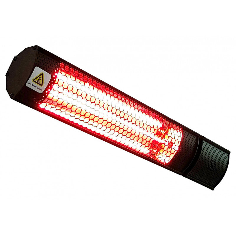 Riscaldatore infrarossi a sospensione RPT‑XDY 2000 W – vetro/alogena dorata, staffe da parete incluse – ideale per 12-18 m2 – Tecno Air System