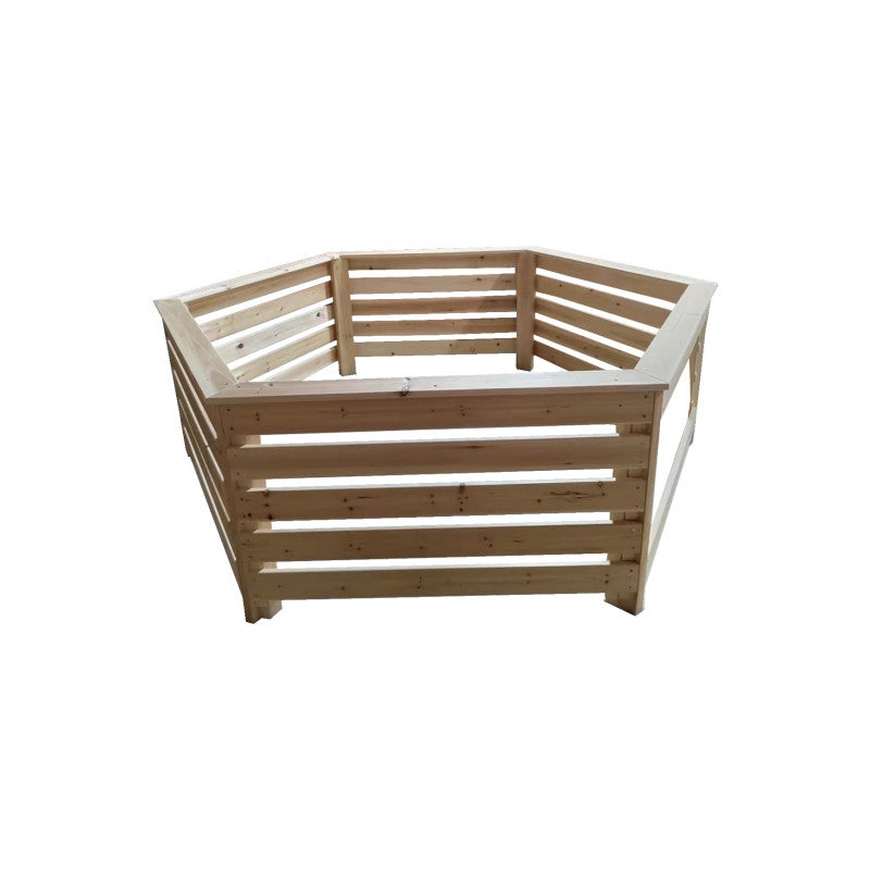 Rivestimento in Legno Abete Massiccio di Forma Esagonale per Spa e Piscine Diametro 180 cm