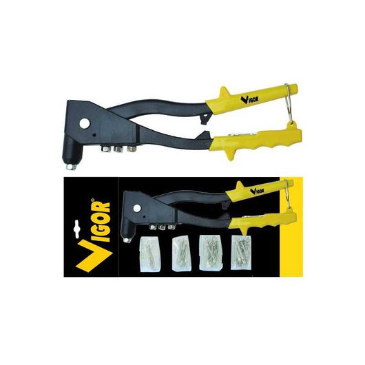 Rivettatrice a Mano Vigor Kit+60 Rivetti Misti mm.2,4-4,8