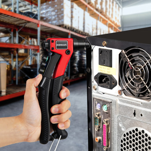 Rivettatrice manuale con 200 rivetti 4,8mm 4mm 3,2mm 2,4mm, Pistola per rivetti a pressione con custodia-Utensili professionali