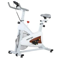 Cyclette silenziosa con sella e resistenza regolabili, schermo LCD, supporto per tablet, bianco