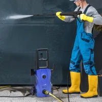 DURHAND Idropulitrice ad Alta Pressione 1600W con Ugello Regolabile e Kit Pulizia, 35x28x65 cm, Blu e Nero