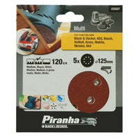 Black+decker5 dischi abrasivi rotorbitale grana 120 125 mm x32037