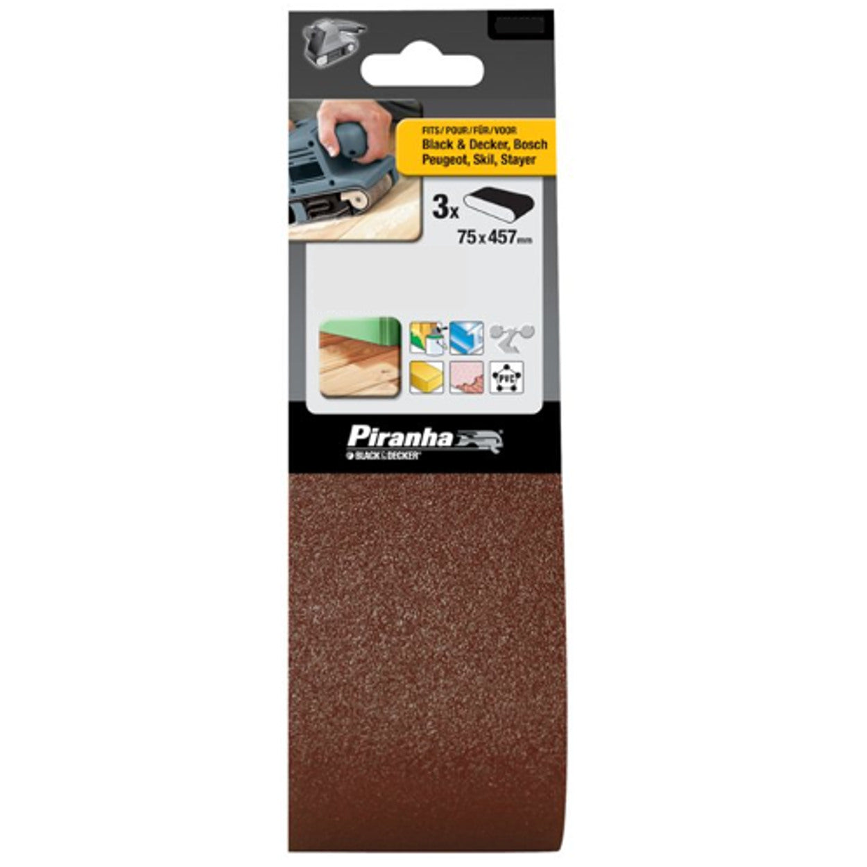 Black+decker confezione 3 nastri abrasivi grana 60 abrasivi e accessori per levigatrici x33096