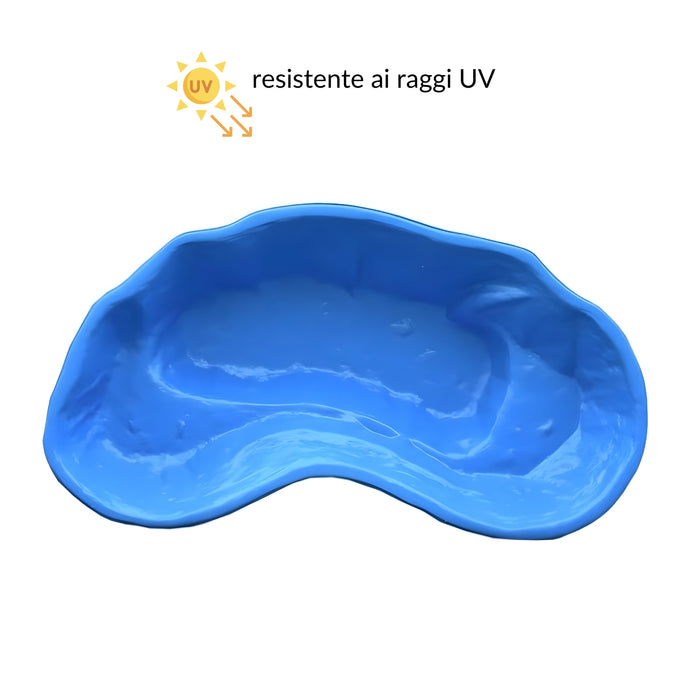 Laghetto da giardino nemi azzurro e pompa gda 1500 uvc 5 watt