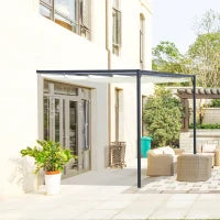 Gazebo Pergola 3x3m da Giardino in Metallo con Tettuccio Scorrevole Bianco Crema, Pergola da Giardino a Parete