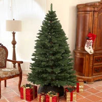 Albero di Natale in Plastica con 1050 Rami e Base Pieghevole in Acciaio, Ø120x180 cm, Verde