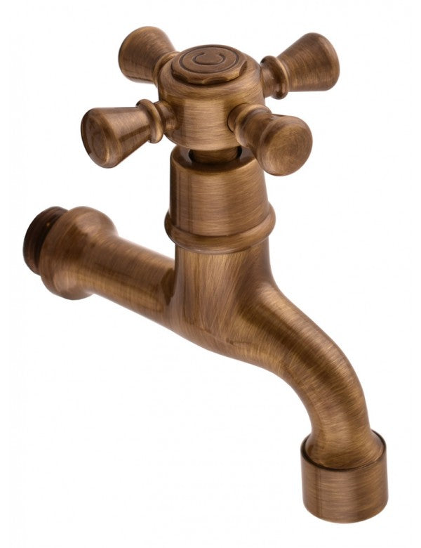 Rubinetto da parete retrò in bronzo