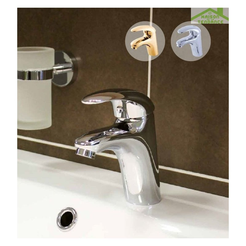 Rubinetto retrò da parete in bronzo con maniglia in ceramica