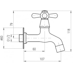 Rubinetto da parete retrò in bronzo
