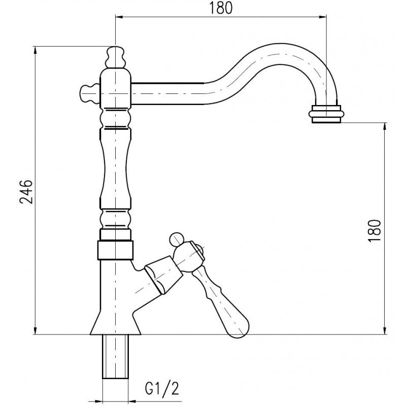 Rubinetto retrò in ottone