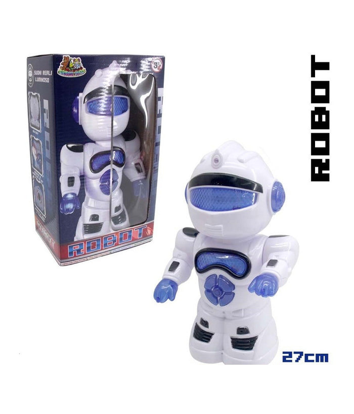 Robot 27cm Con Luci Suoni E Movimento Gioco Giocattolo Per Bambini Anni 90 Retrò         