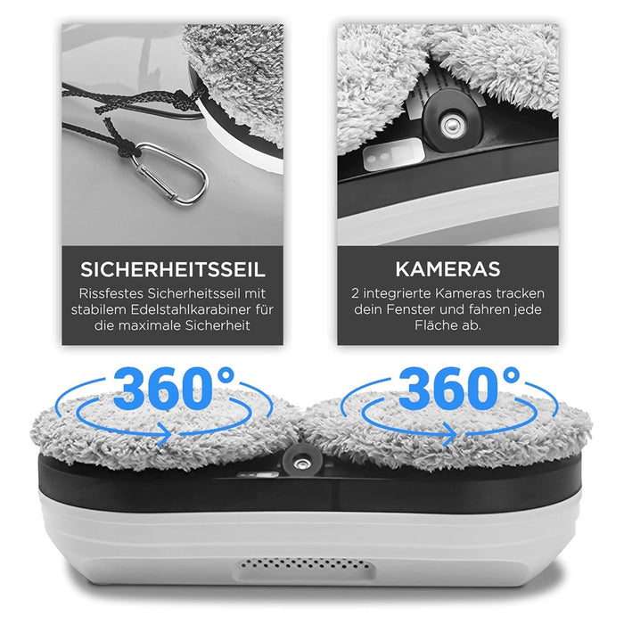 Trade Shop - Robot Pulizia Finestra Con Spruzzo Acqua Intelligente Bifacciale 5600pa Controllo App -