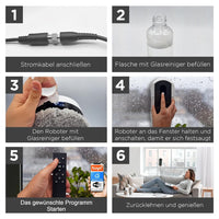 Trade Shop - Robot Pulizia Finestra Con Spruzzo Acqua Intelligente Bifacciale 5600pa Controllo App -