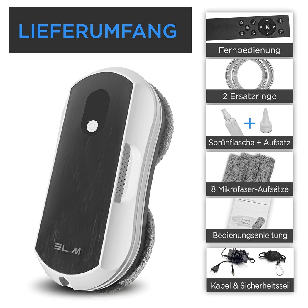 Trade Shop - Robot Pulizia Finestra Con Spruzzo Acqua Intelligente Bifacciale 5600pa Controllo App -