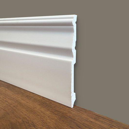 bancale da 100ml di Battiscopa ROMANTICO in POLIMERI linea BASICBOARD  150x12mm - BIANCO pitturabile