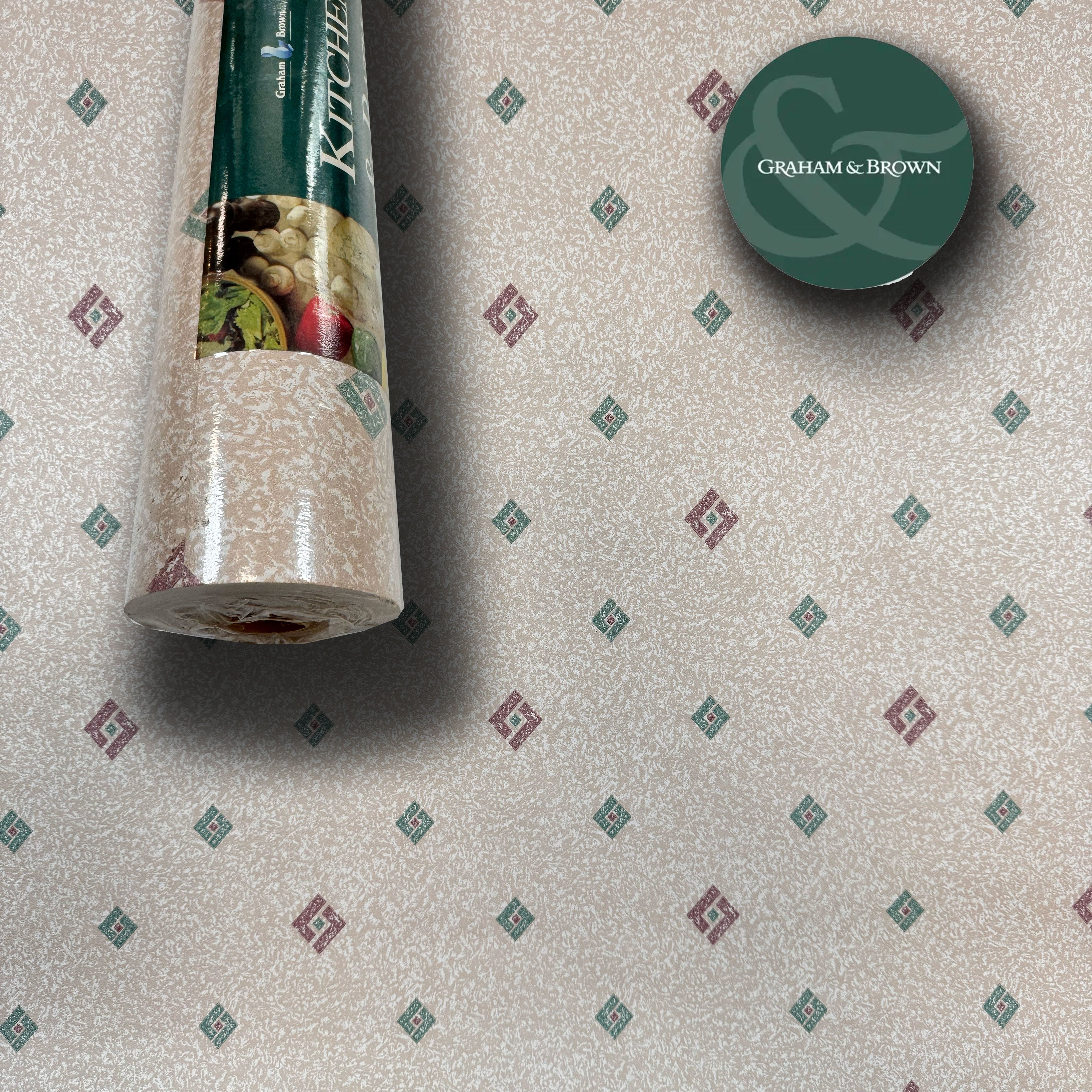 SUPER STOCK  al mq  - Rotolo da 5,2mq (10x0,52mt) di Carta da Parati vinilica Top Quality lavabile ROMBI