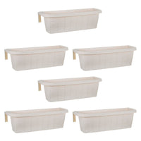 Rondine 60 - set di 6 balconiere intrecciate da 60cm con agganci regolabili e riserva d'acqua Panna