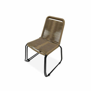 St di 2 sedie da giardino impliabile in corda, beige