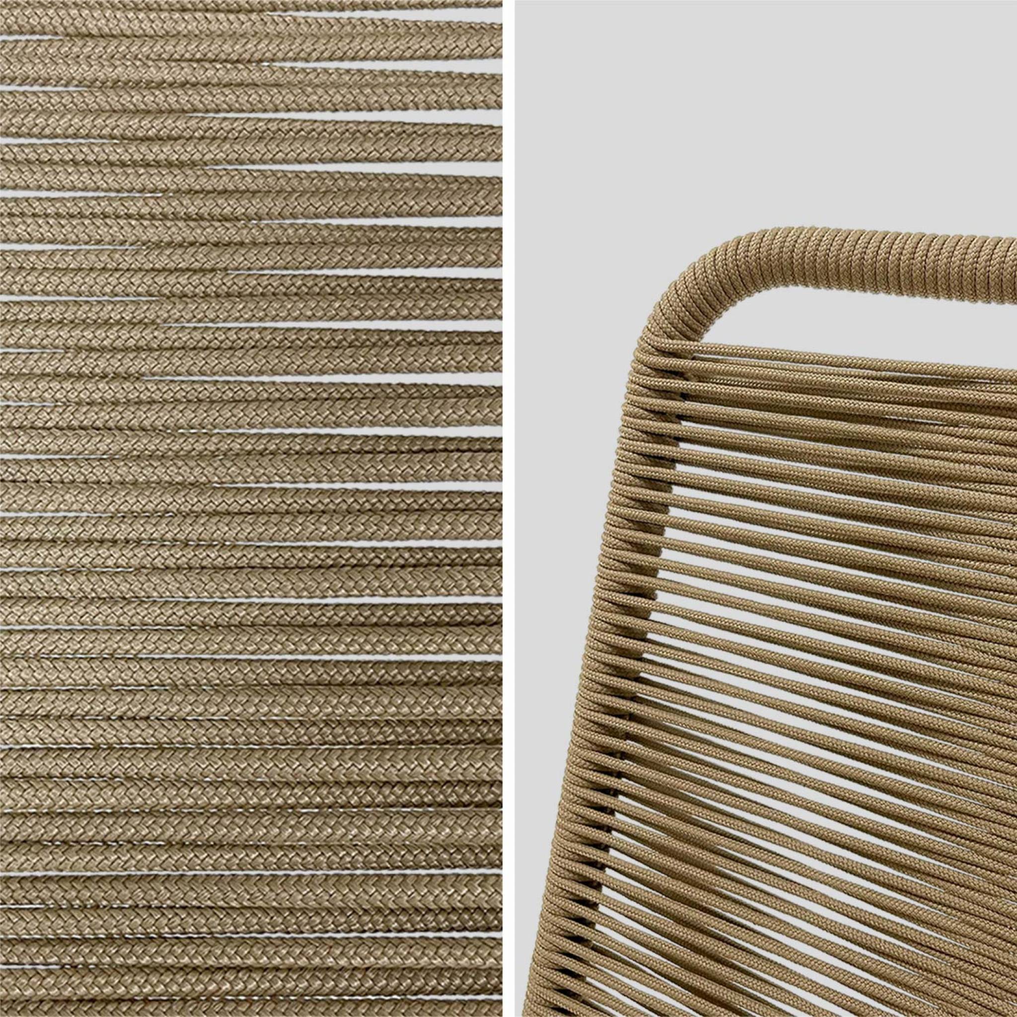 St di 2 sedie da giardino impliabile in corda, beige