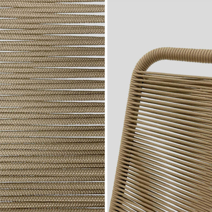 St di 2 sedie da giardino impliabile in corda, beige