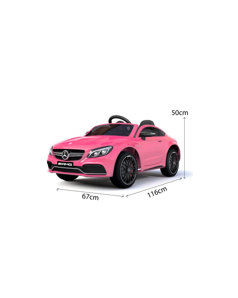 Auto Macchina Elettrica per Bambini Mercedes C63 AMG 12V -Rosa