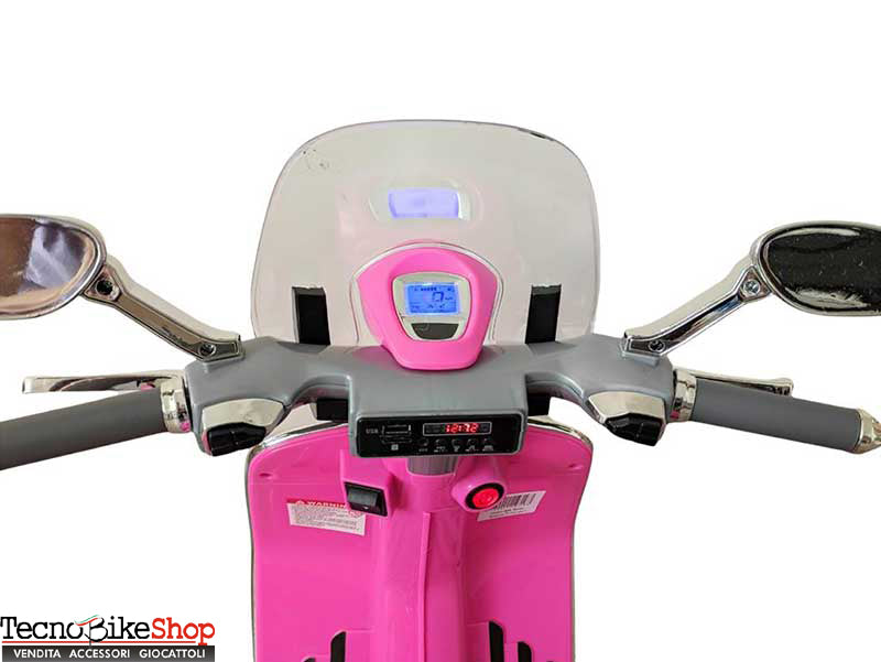 Moto Elettrica per Bambini Piaggio Vespa 946 12V con Parabrezza-Rosa