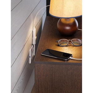 Rosi adattatore extra flat bianco con spina da 16a e bipresa da 2p+t 16a 250v