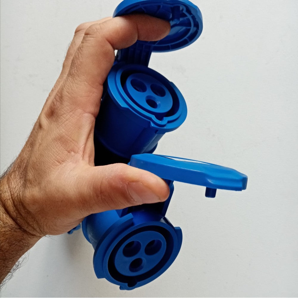 Rosi moltiplicatore adattatore mobile a 2 uscite con spina 16a 2p+e ip44