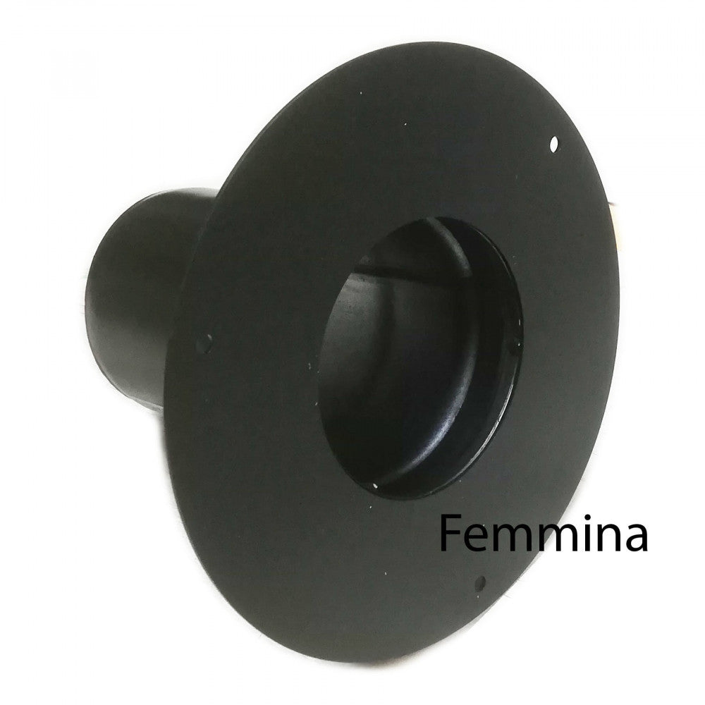Rosone unico nero pellet da 100mm