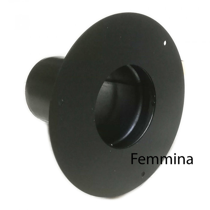 Rosone unico nero pellet da 80mm