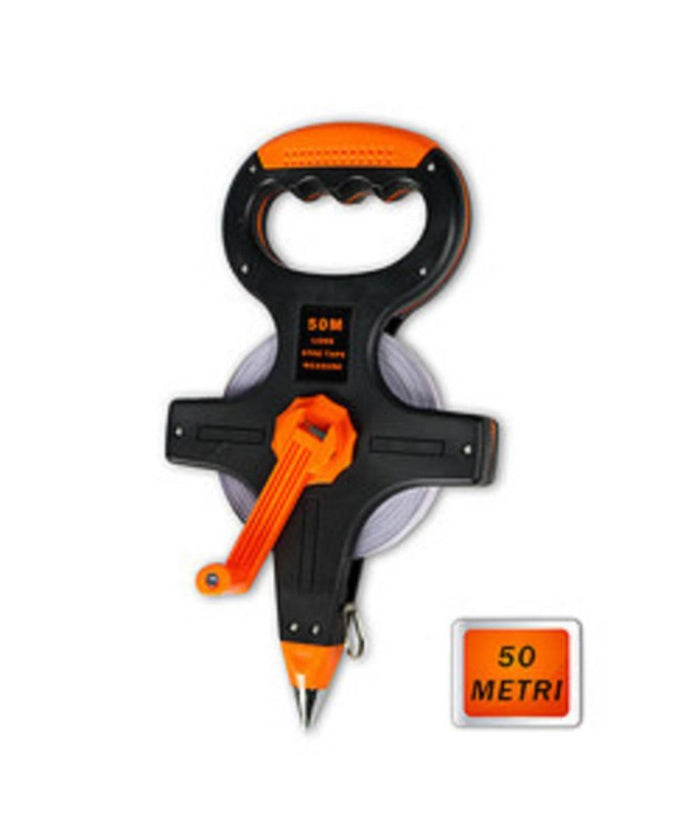 Rotella Metrica Nastro In Acciaio 30 O 50 Metri Con Picchetto Metro Per Misurare     -50 Mt   -