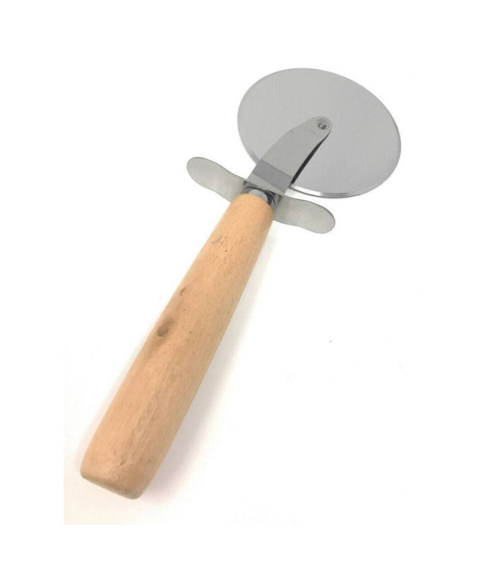 Rotella Tagliapizza Con Lama Acciaio Manico Legno Coltello Pizza Da Cucina 51033         