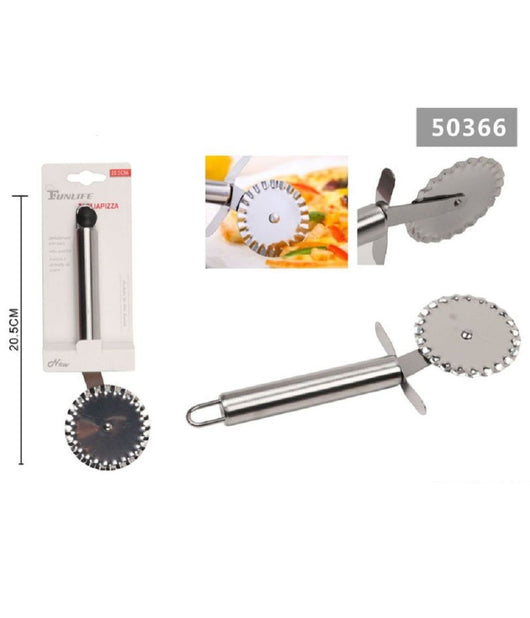 Rotella Tagliapizza In Acciaio 20.5 Cm Cucina Lama Dentata Coltello Ruota 50366         