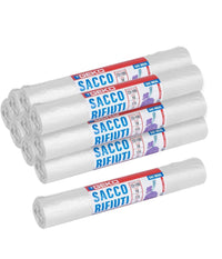 Rotoli Sacchetti Buste Per Spazzatura 115lt 72x105 Chiusura Con Laccetto Bianco         