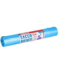 Rotoli Sacchetti Buste Per Spazzatura 115lt 72x105cm Chiusura Con Laccetto Blu         