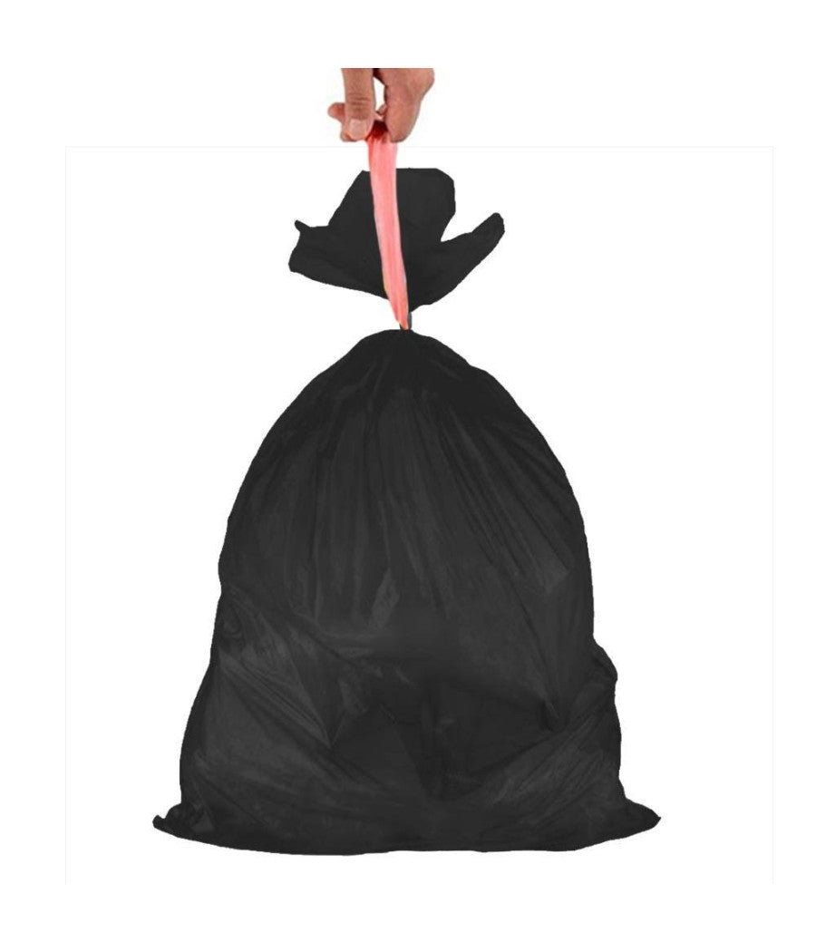 Rotoli Sacchetti Buste Per Spazzatura 115lt 72x105cm Chiusura Con Laccetto Nero         