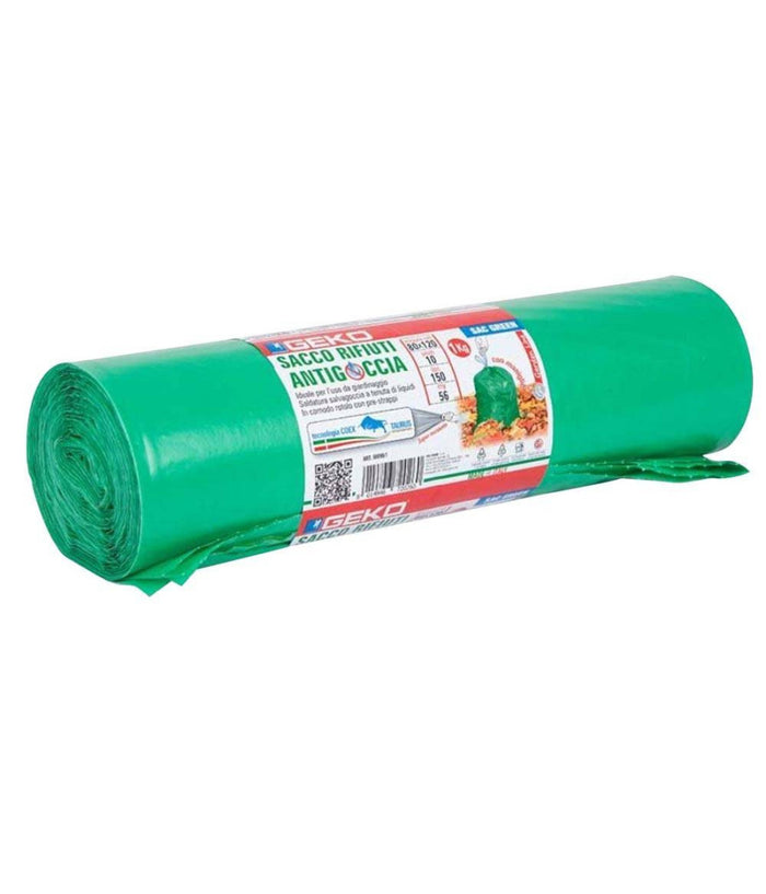 Rotoli Sacchetti Spazzatura Sacco Giardinaggio 150lt 80x120cm Con Laccetti 20pz         