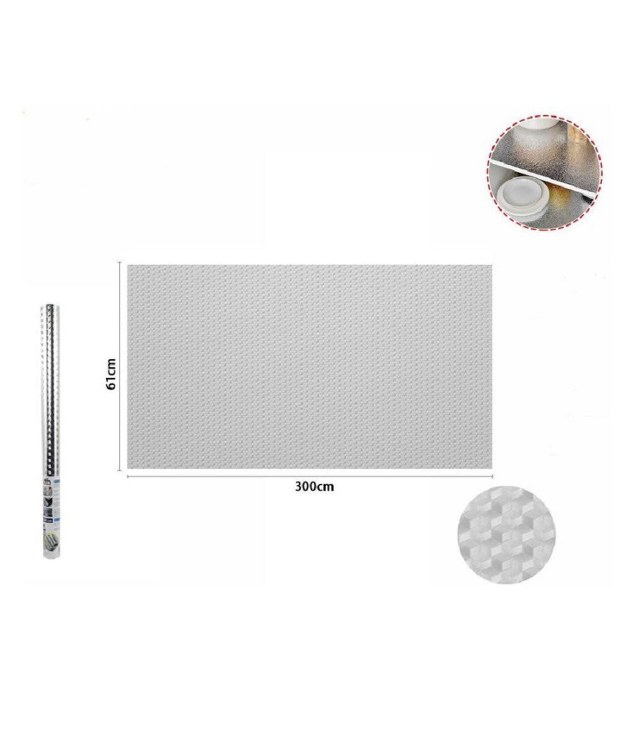 Rotolo Adesivo Alluminio 61cmx3mt Per Cassetti Mobili Armadi Parati Cucina 70502         