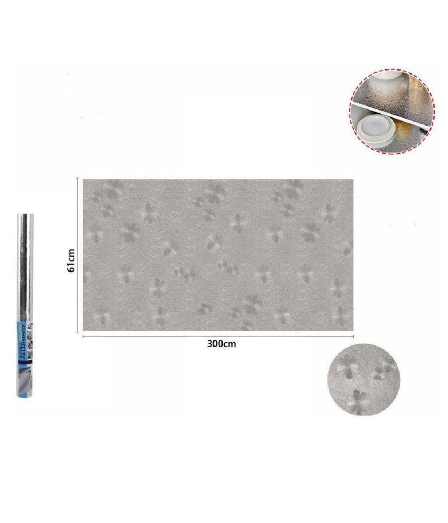 Rotolo Adesivo Alluminio 61cmx3mt Per Cassetti Mobili Armadi Parati Cucina 70504         